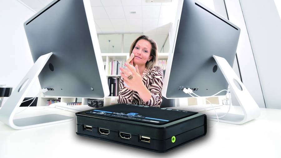 Matrix 2-Monitor KVM-Switch 4K HDMI + USB 2.0 + Audio with 1.2m PC-Cable, UNICLASS Ai-TA2i