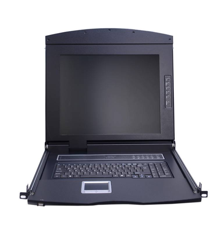 LANBE AS-7100DLS 17" extra short DVI LCD KVM Console, combo support (USB/PS.2)