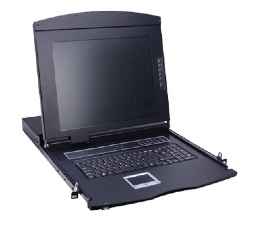 LANBE AS-7100DLS 17" extra short DVI LCD KVM Console, combo support (USB/PS.2)