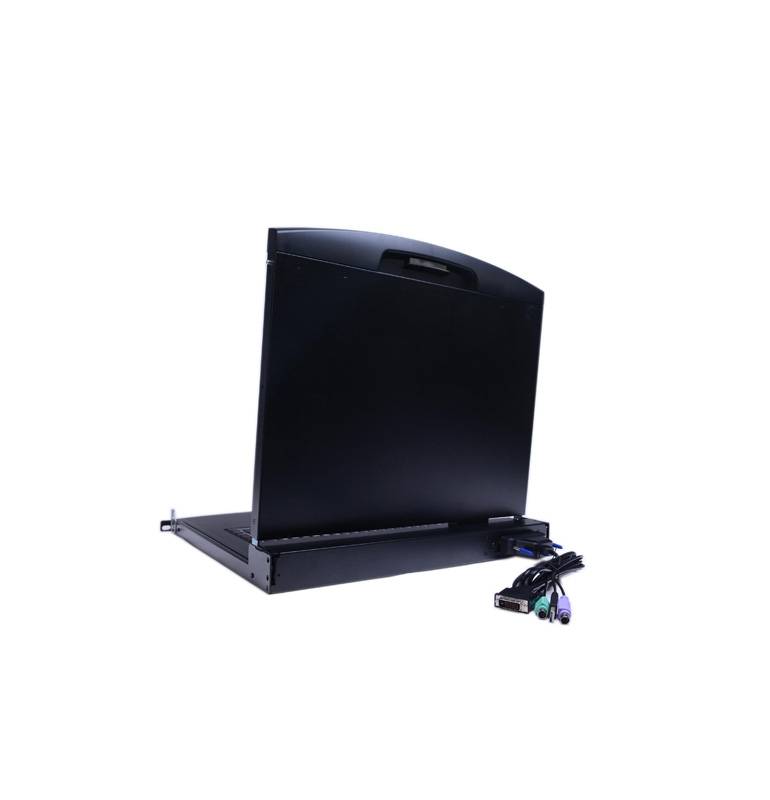 LANBE AS-7100DLS 17" extra short DVI LCD KVM Console, combo support (USB/PS.2)