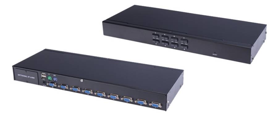 8-Port KVM-Switch mit OSD inkl. 8 x 1,8m Systemkabeln, LanBe AS-9108DU