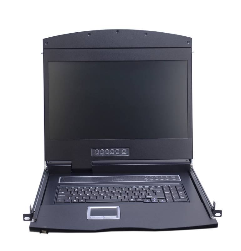 16-Port CAT-KVM FHD 1080p LCD-Konsole with 18,5" LED-LCD, incl. 16x CPU-Module, LANBE AS-9116HD-TLS