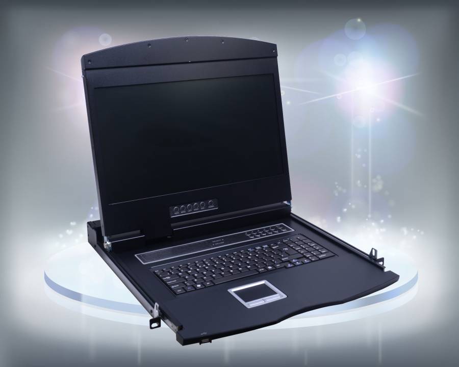 8-Port High-Resolution LCD-Konsole mit 18,5" LED-LCD inkl. 8 x Combo-Kabel, LANBE AS-9108ULS