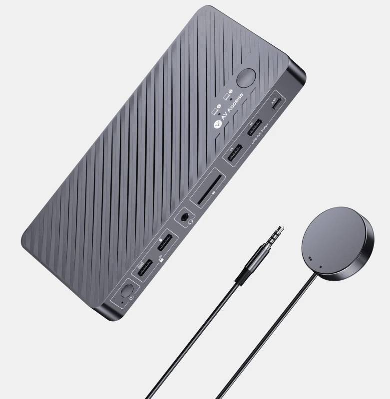 2-Notebook USB-C Docking-KVM-Switch for Dual-Monitor 2x 4K60Hz and with 100W PD Charging function