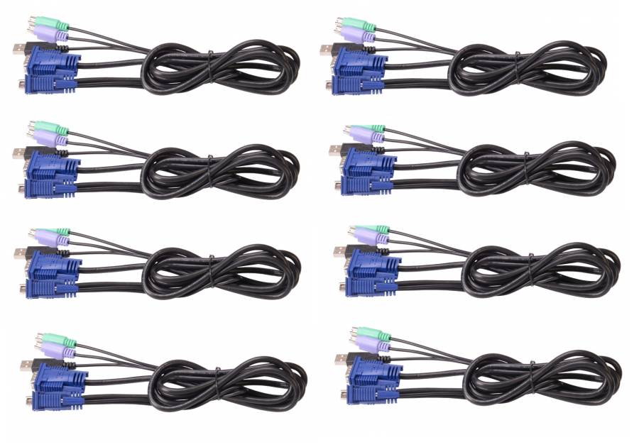 8-Port High-Resolution LCD-Konsole mit 18,5" LED-LCD inkl. 8 x Combo-Kabel, LANBE AS-9108ULS