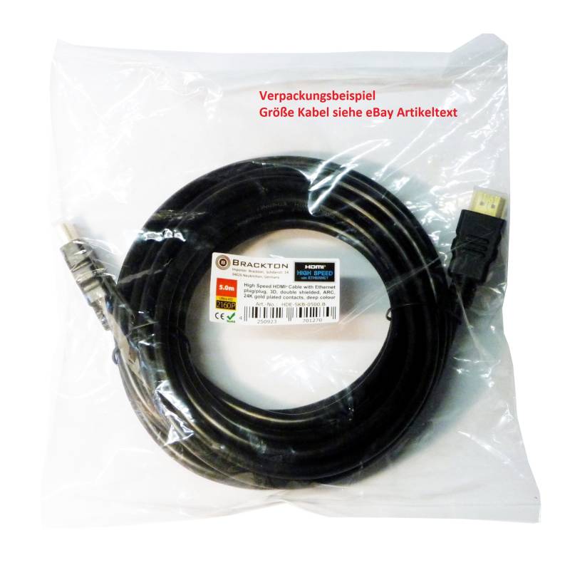 2m 2160p HDMI HighSpeed Cable, Gold plated, black, BRACKTON HDE-SKB-0200.B