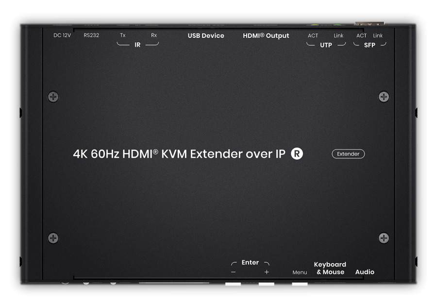 KVM-over-IP Switch-System 4K60Hz Ultra-HD HDMI2.0 USB2.0 Audio RS232 IR -- Receiver up to 100m, SC&T HKM02BR-4K6G