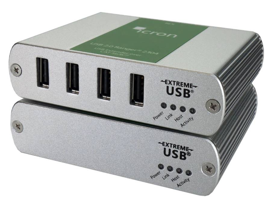 4-Port USB 2.0 100m CAT 5e/6/7 Extender System, Icron USB 2.0 Ranger 2304