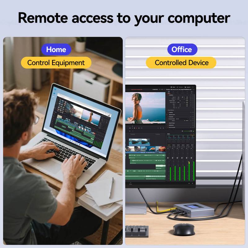 IP-Remote LAN/WiFi KVM-Extender 4K RJ45-LAN, HDMI+USB, KCEVE ANGEET KC-E3Pro-HL