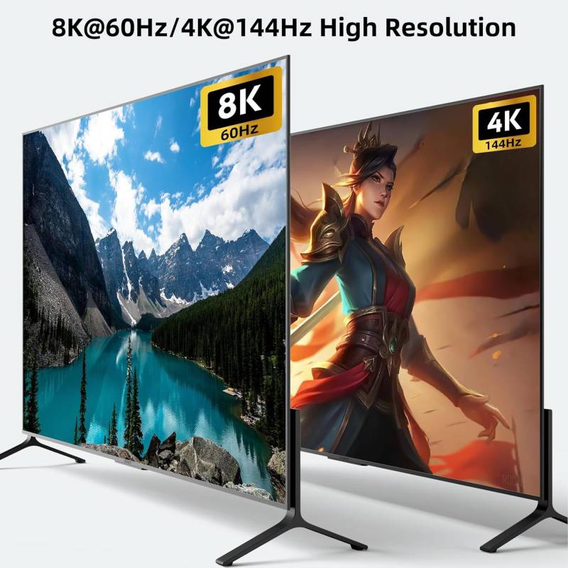 2-Port Dual-Monitor 8K60Hz HDMI+DP USB3.0 KVM-Switch mit Kabelfernbedienung und USB-Kabel, KCEVE KC-KVM8202DH