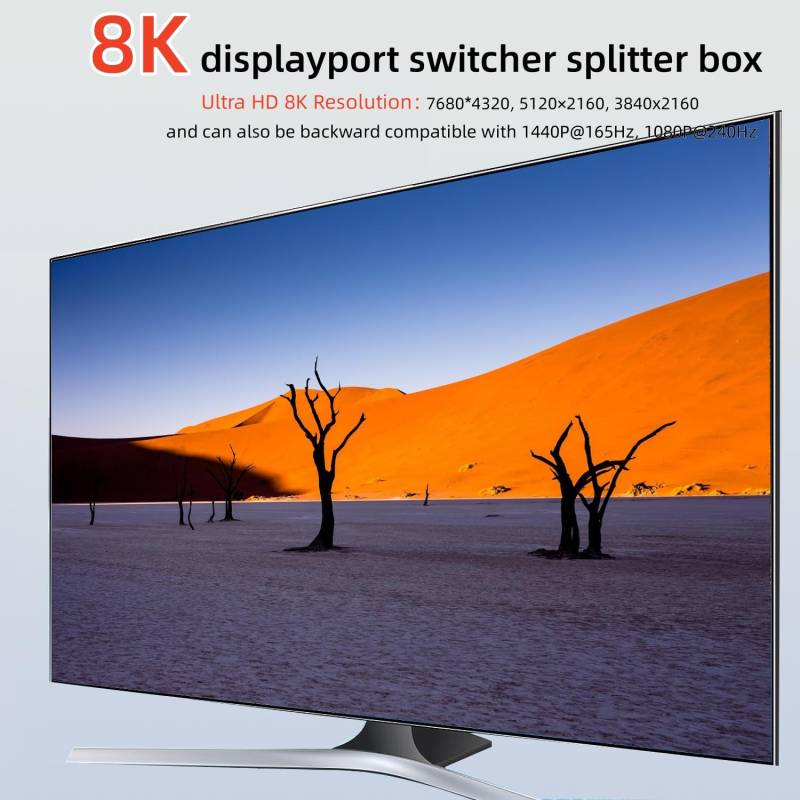 1-in-3-out DisplayPort DP 1.4 MST-Splitter-Vervielfacher 8K@30Hz 4K@144Hz, KCEVE KC-MSTD13