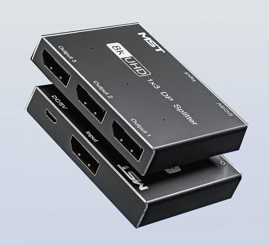 1-in-3-out DisplayPort DP 1.4 MST-Splitter-Vervielfacher 8K@30Hz 4K@144Hz, KCEVE KC-MSTD13