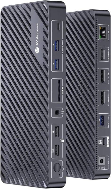 12-in1 USB-C Docking-Station for up to 3x 4K Monitors with integrated 100W PD Notebook Charging