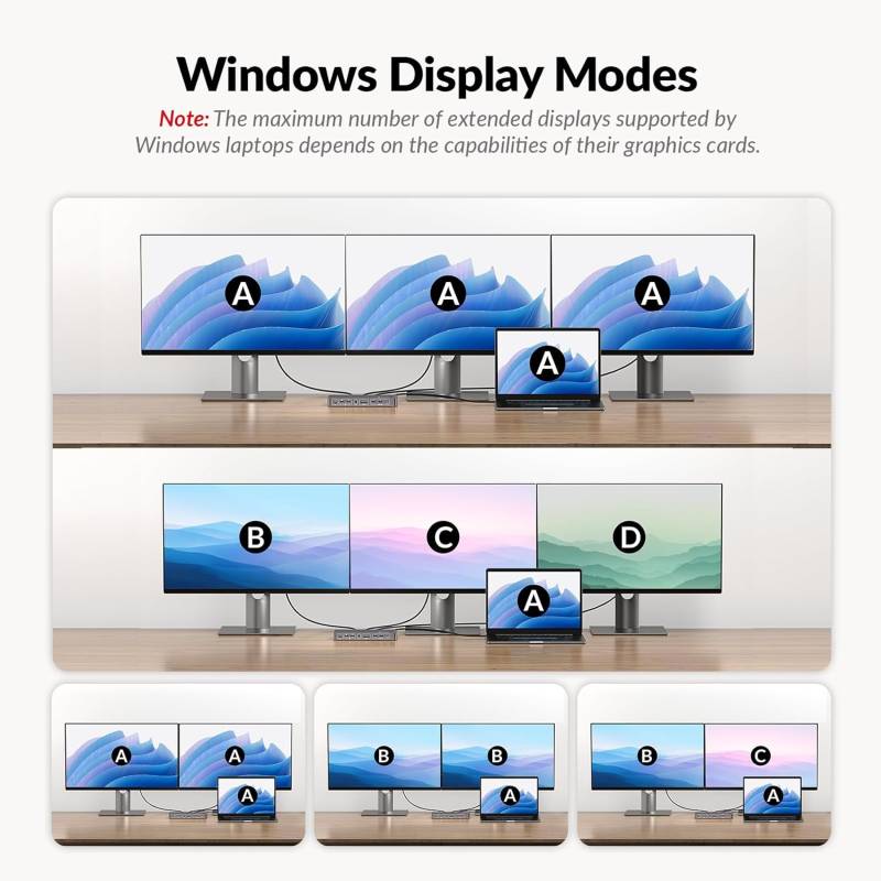 12-in1 USB-C Docking-Station for up to 3x 4K Monitors with integrated 100W PD Notebook Charging