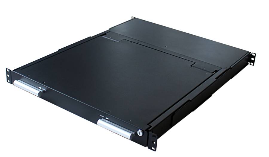 12-Port High-Resolution 1080p FullHD  LCD-Console Drawer with DVI/VGA + USB, ANNSO KVM-1712WPD-AST-M2