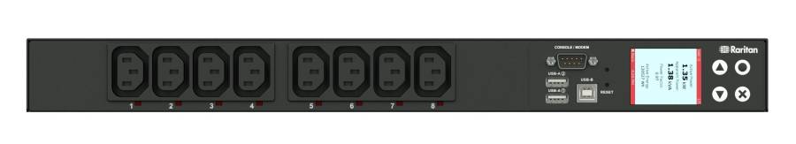 Dominion PX3-5190R 1PH, 230V AC, 16A, 8 Ausgänge: IEC C-13, Eingang: IEC60309 16A, 3.68kVA, 1HE