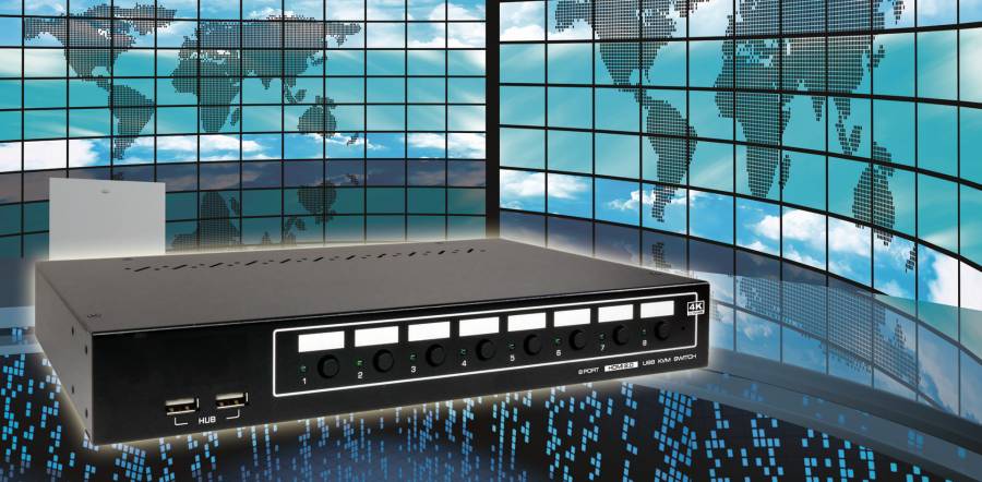 8-Port HDMI KVM-Switch 4K60Hz USB 2.0 Audio mit Hotkey-Umschaltung, Uniclass RH-1080A