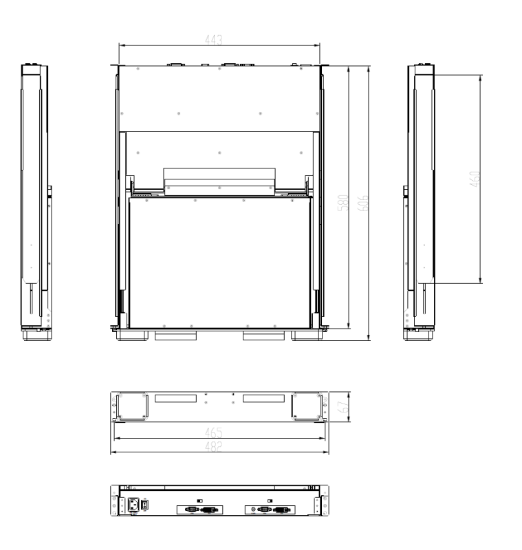 Dual Monitor 1080p 17,3" LCD Display Drawer, ANNSO RMD-17W-D2