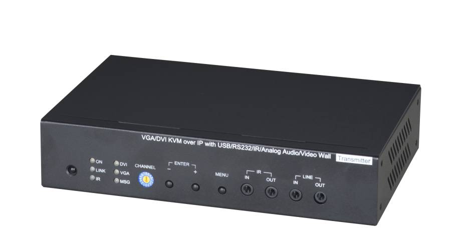 DVI+VGA + USB 2.0 + Audio + RS232 + IR over IP Transmitter, SC&T VDKM02BT-2