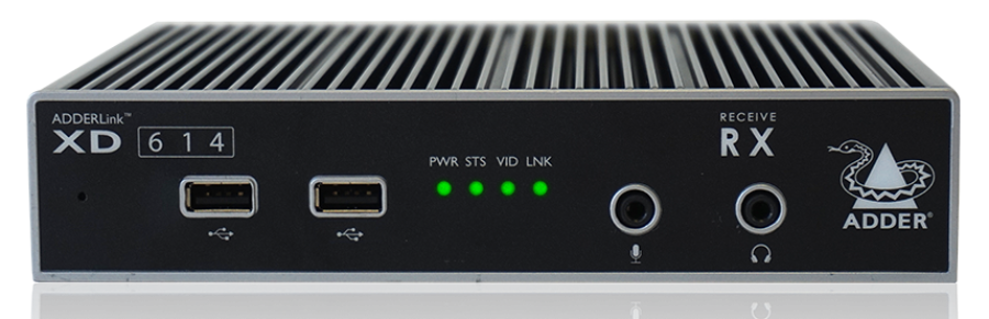DP 1080p Dual- or Quad-Head (MST), USB2.0 (HID) and Audio KVM-Extender, ADDERLink XD614