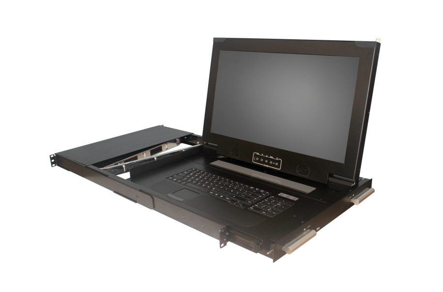 Large Screen 21,5" DVI/VGA/USB FullHD LCD-Konsole mit 21,5" Panel, Tastatur/Touchpad für 19" Racks