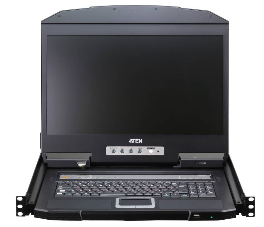 IP-Remote 8-Port kurze 19" KVM-Konsole mit 18,5"-LCD Full-HD Wide-Screen 1366x768, Aten CL3708iNW