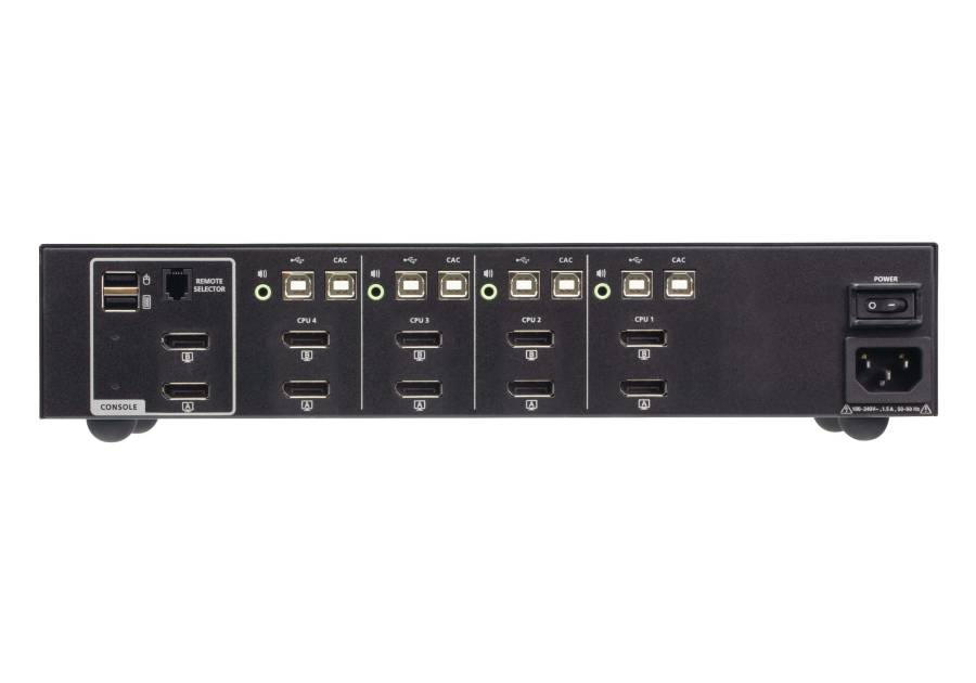 Sicherer 4-Port Dual-Head DisplayPort KVM-Switch mit CAC (PSD PP v4.0-konform), Aten CS1144DP4C