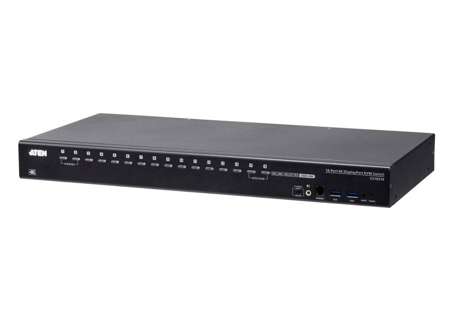 16-Port USB 3.0 4K DisplayPort KVM-Switch, Aten CS19216