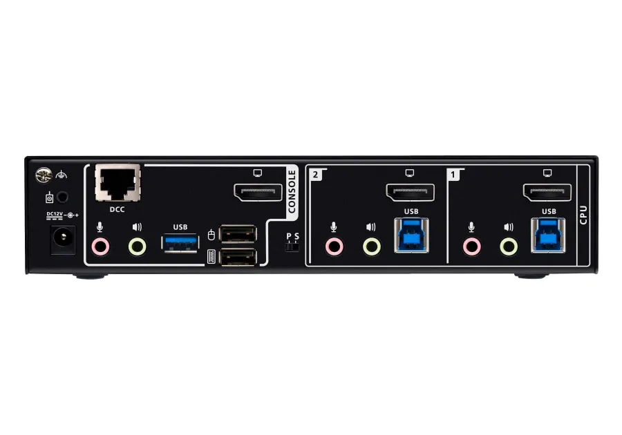 2-Port 8K/5K60Hz und 4K120Hz DisplayPort KVM-Switch, inkl. PC-Kabel, Aten CS1922A