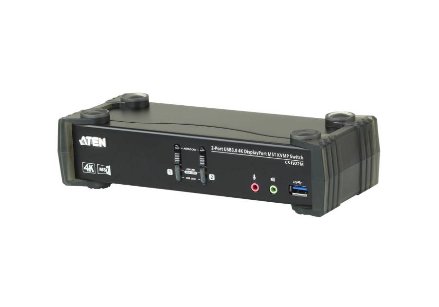 Aten CS1922M 2-Port USB 3.0 4K DisplayPort MST KVMP Switch bis 4096x2160, inkl. PC-Kabel