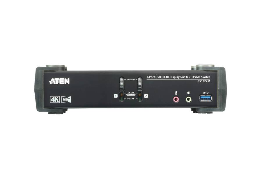 Aten CS1922M 2-Port USB 3.0 4K DisplayPort MST KVMP Switch bis 4096x2160, inkl. PC-Kabel