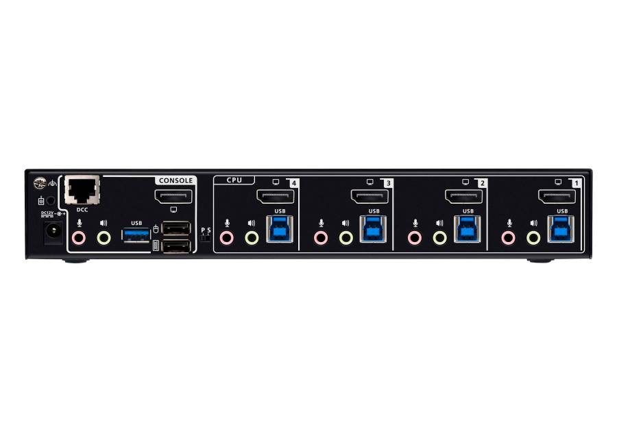 4-Port USB 3.0 8K/5K60Hz and 4K120Hz DisplayPort KVM-Switch, incl. PC Cable, Aten CS1924A