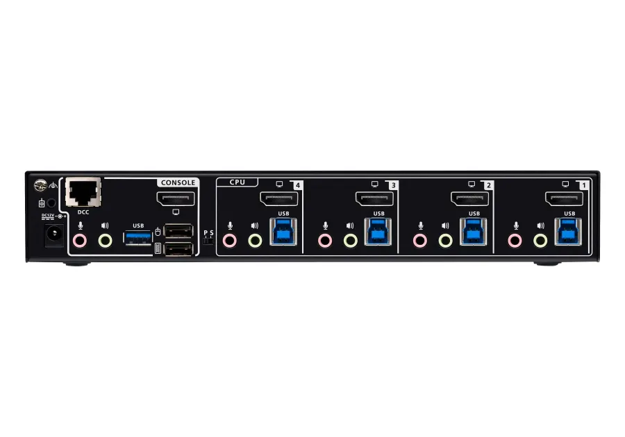 4-Port USB 3.0 8K/5K60Hz und 4K120Hz DisplayPort KVM-Switch, inkl. PC-Kabel, Aten CS1924A