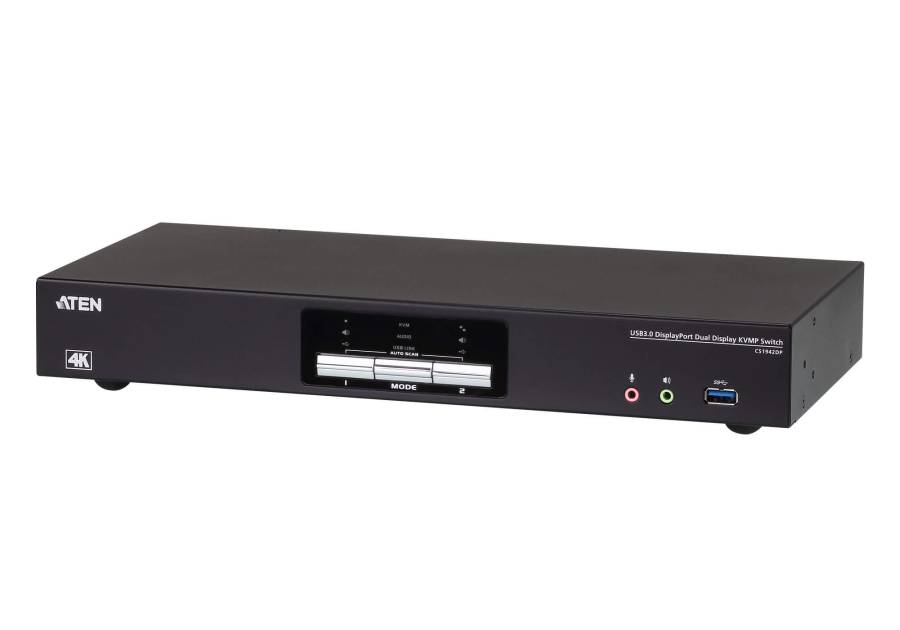 Aten CS1942DP - 2-Port  USB 3.0-KVMP™-Switch  für Zweischirm DisplayPort-Computer bis zu 2x 4K@60Hz