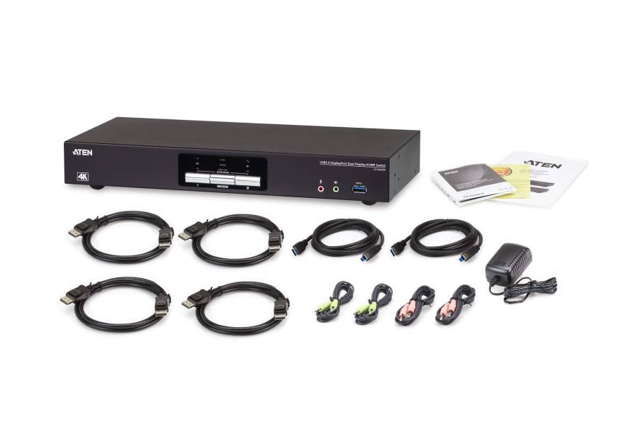 Aten CS1942DP - 2-Port  USB 3.0-KVMP™-Switch  für Zweischirm DisplayPort-Computer bis zu 2x 4K@60Hz