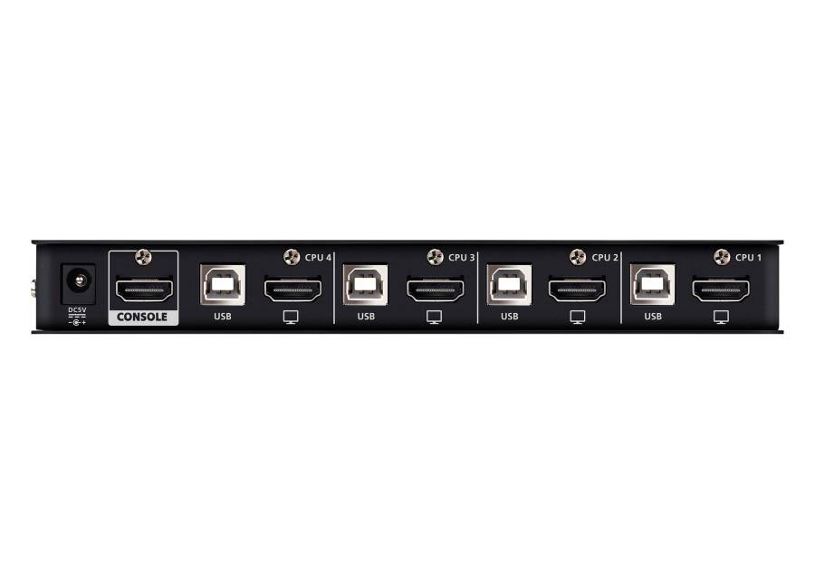 4-Port 4K/5K 60Hz HDMI KVM-Switch mit Kabelfernbedienung und inkl. PC-Kabel, Aten CS784H