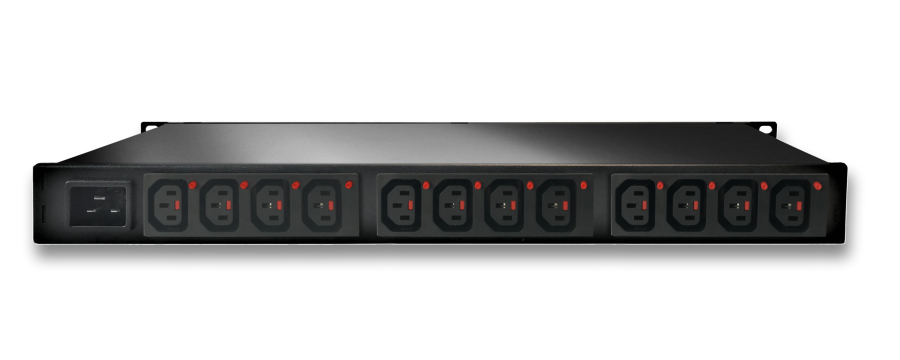 12-fold Lock Sockets switched and outlet-metered PDU with Energy metering per load outlet, GUDE Expert Power Control 8045-2
