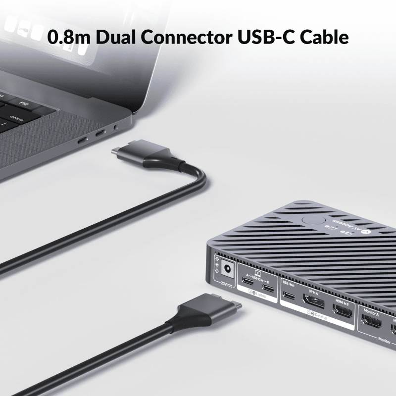 MacBook + PC Docking-Station KVM-Switch 4K60Hz Dual-Monitor mit 100W Laden, iDock-M10