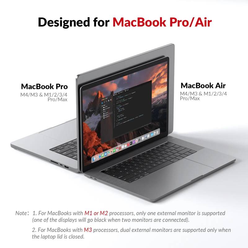 MacBook + PC Docking-Station KVM-Switch 4K60Hz Dual-Monitor mit 100W Laden, iDock-M10