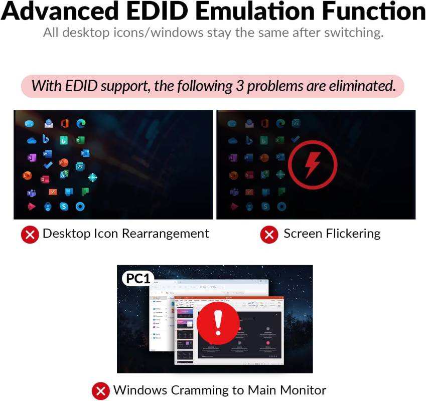 Hybrid Dual-Monitor KVM-Switch für PC und USB-C Notebook 2x 4K60Hz oder 2K144Hz, AV Access iDock-P10