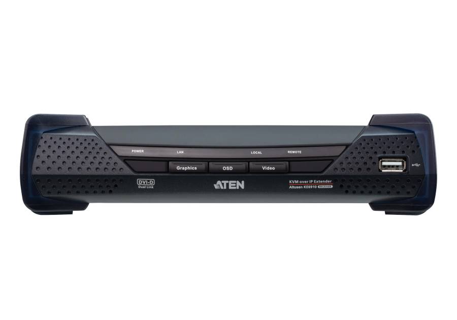 DVI-D Dual Link 2K KVM over IP Extender Receiver, Aten KE6910R