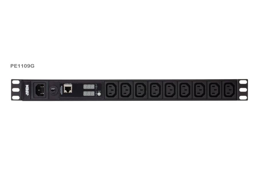 9-Port 19 Zoll 10A Basis-PDU mit Messfunktion und Überstromschutz, Aten PE1109G