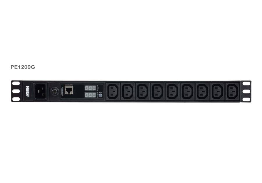 9-Port 19 Zoll 16A Basis-PDU mit Messfunktion und Überstromschutz, Aten PE1209G