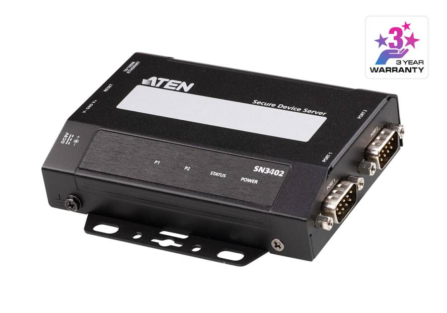 2-Port RS-232/422/485 Secure Device Server Aten SN3402