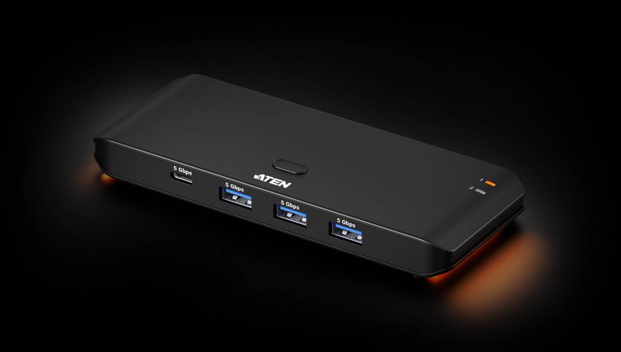 2x4 Sharing Switch USB 3.2 Gen.1 (keine Monitore) für 2x Host / 4x Device, Aten US4324