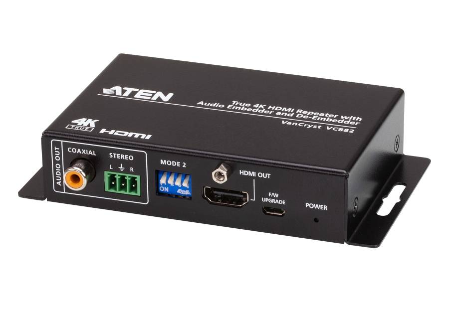 True 4K HDMI Repeater with Audio Embedder and De-Embedder, Aten VC882